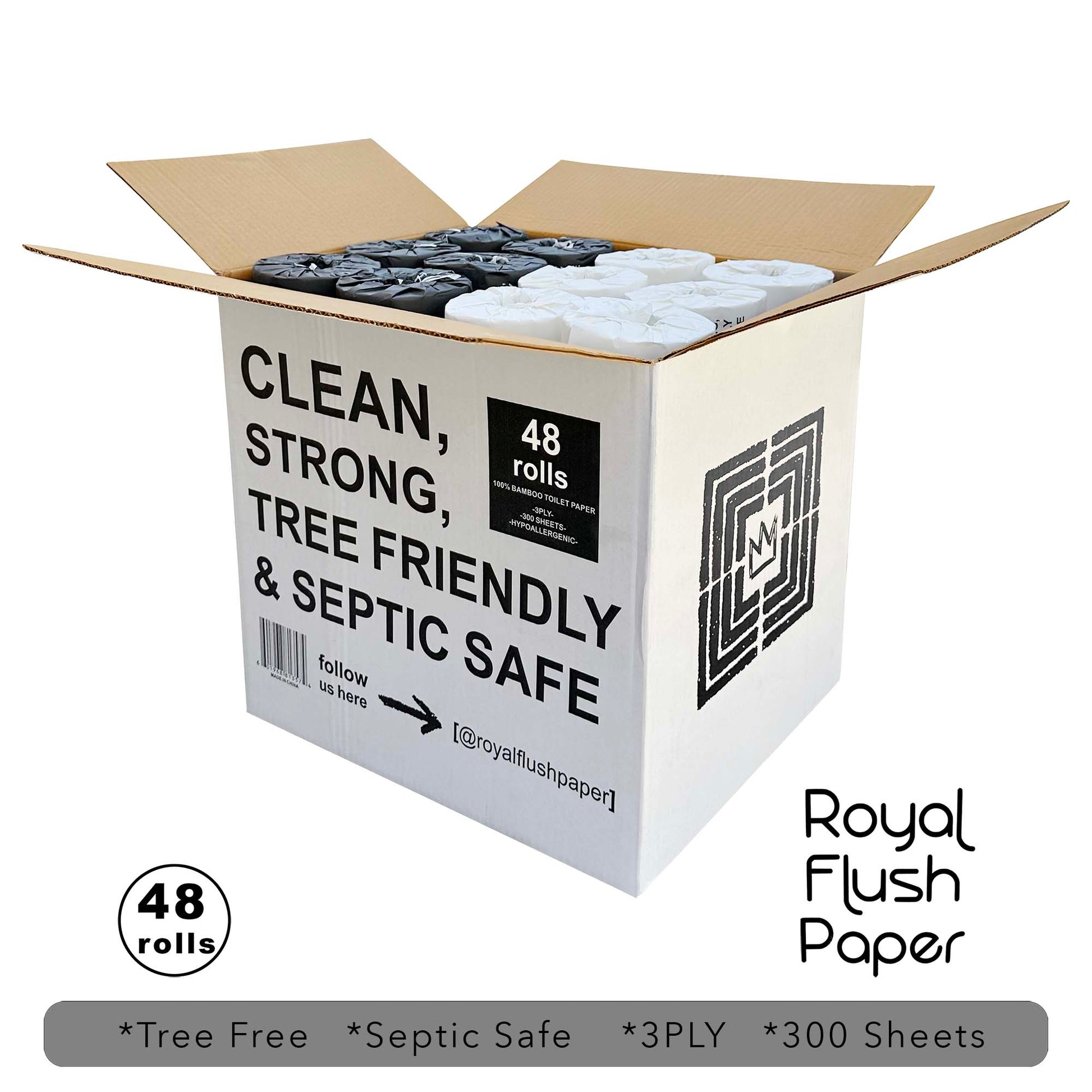 Bulk Reel Premium Toilet Paper - 2 Pack - 48 Rolls of Toilet Paper - 3-Ply  Made From Tree-Free - Zero Plastic Packaging : Health & Household 